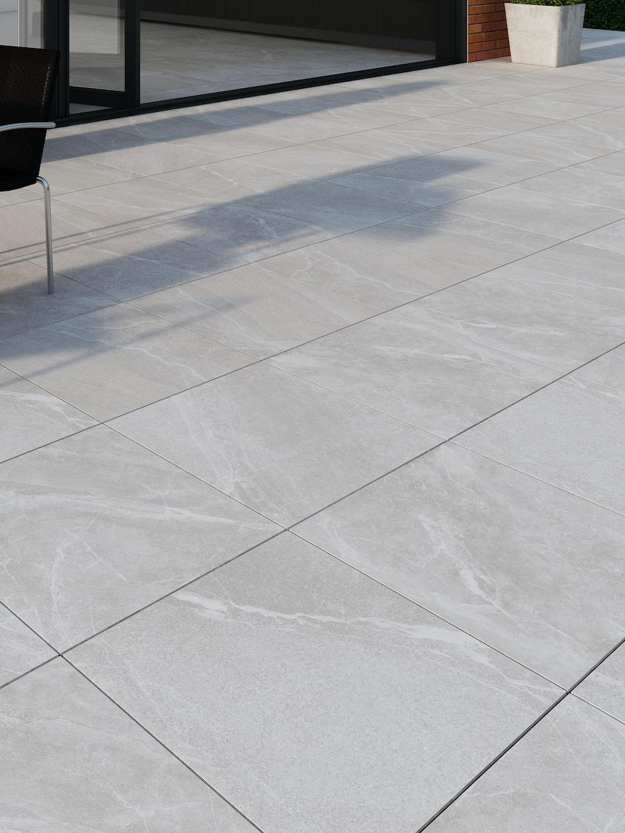 Roca Grey Porcelain Floor Tiles - 600x600x16mm