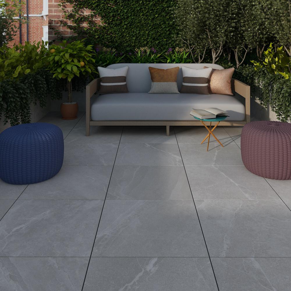 Roca Grey Porcelain Floor Tiles - 600x600x16mm