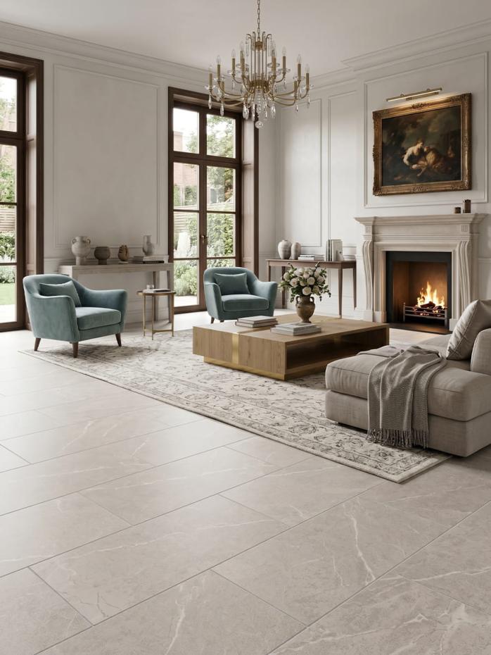 Roca White Matt Porcelain Tile - 1200x600mm