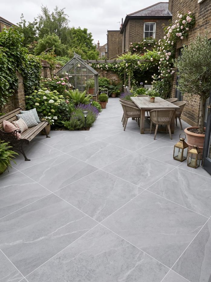 Roca White Outdoor Porcelain Paving Slabs - 1000x1000x20mm