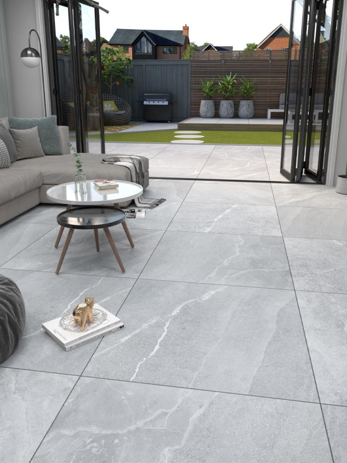 Roca White Non Slip Tile - 1000x1000x20mm