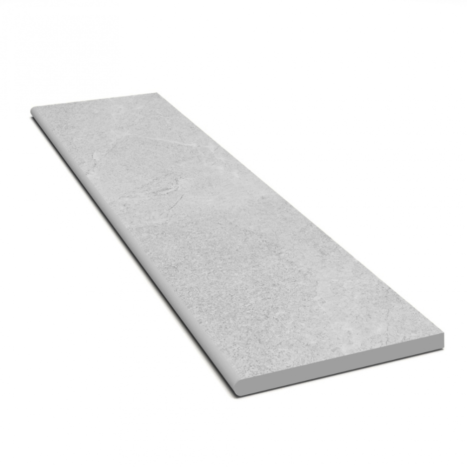 Roca White Porcelain Paving Bullnose - 900x450x20mm