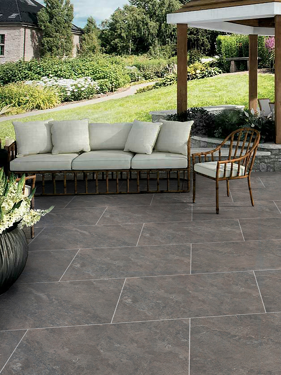 Rock Brown Outdoor Porcelain Paving Slabs - 900x600x20mm