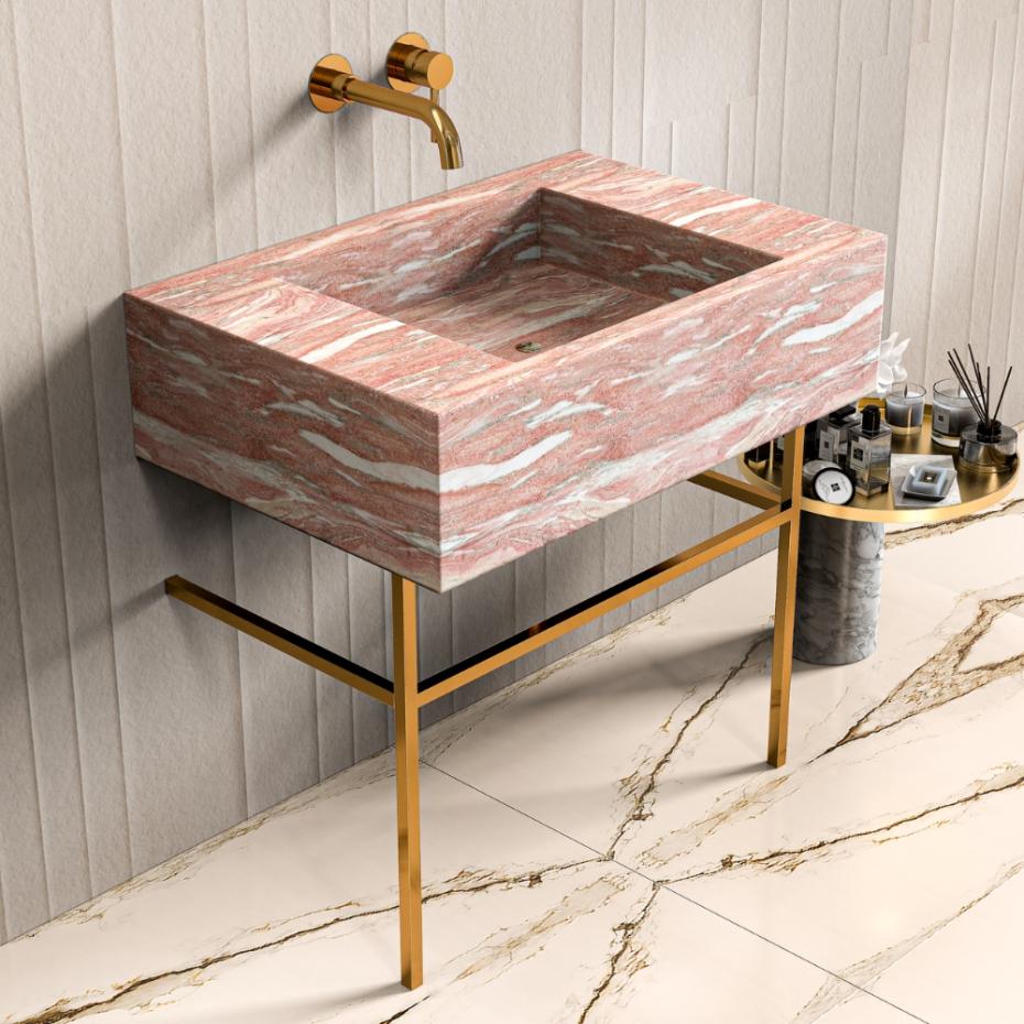 Rosa Norvegia Marble Vanity Unit - 600mm