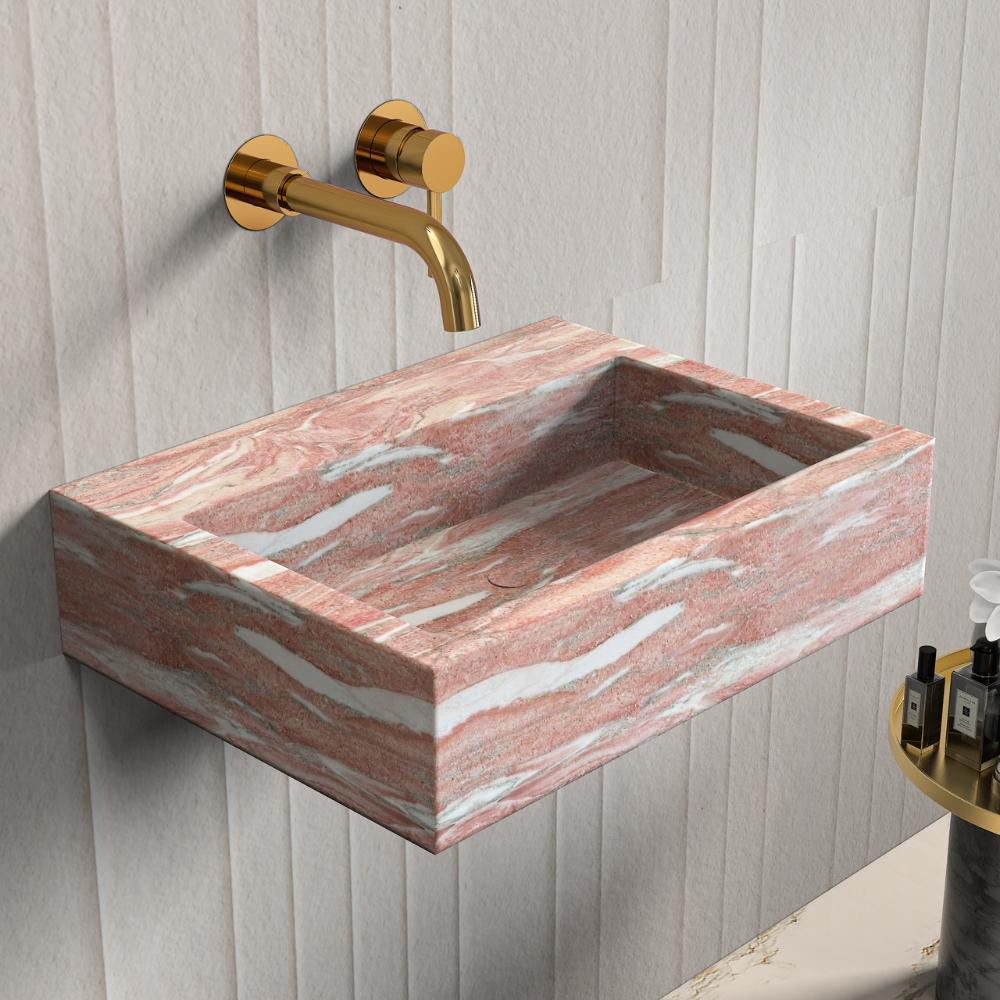 Rosa Norvegia Marble Wall Hung Basin - 400mm