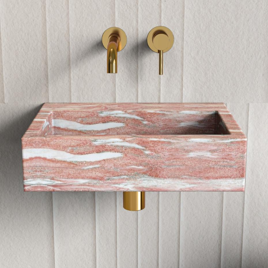 Rosa Norvegia Marble Wall Hung Basin - 400mm