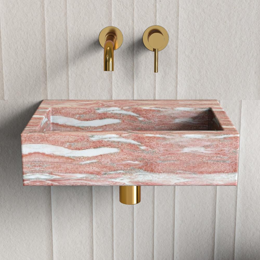 Rosa Norvegia Marble Wall Hung Basin - 400mm