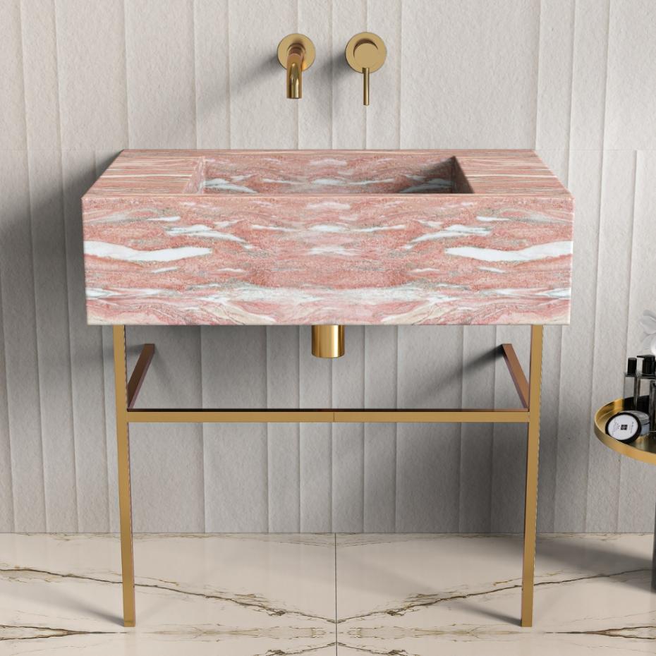 Rosa Norvegia Marble Vanity Unit - 600mm