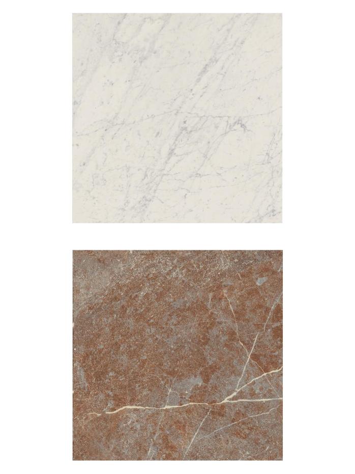 Lusso Rosso + Carrara Checkerboard Porcelain Paving Slabs - 300x300x20mm