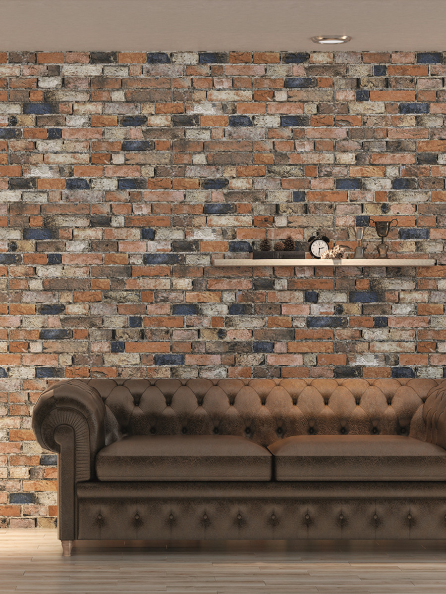 Rustic Brick Effect Porcelain Wall Tiles - 170x520mm