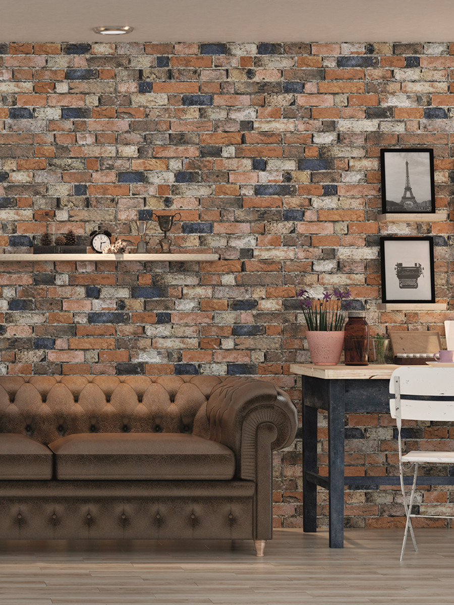 Rustic Brick Effect Porcelain Wall Tiles - 170x520mm