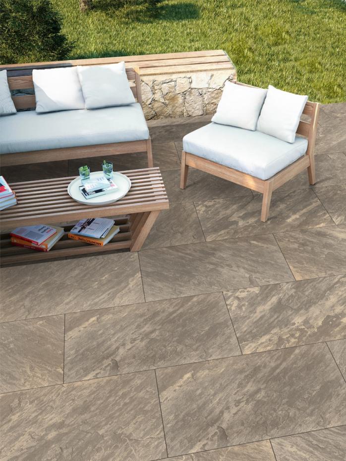 Sagar Black Outdoor Porcelain Paving Slabs - 900x600x20mm