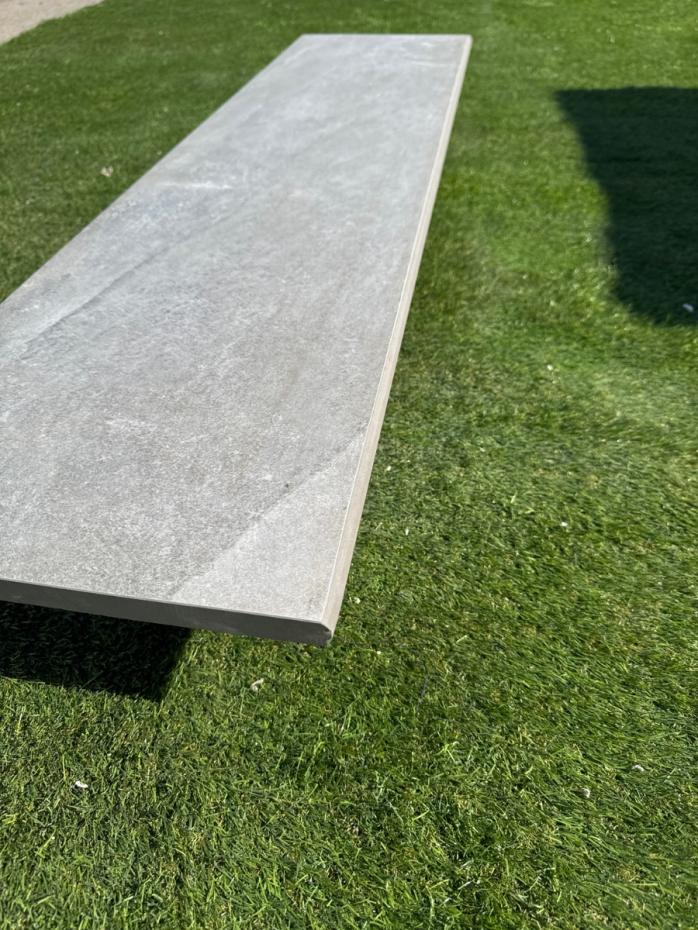 Sandstorm warm grey porcelain bullnose tile