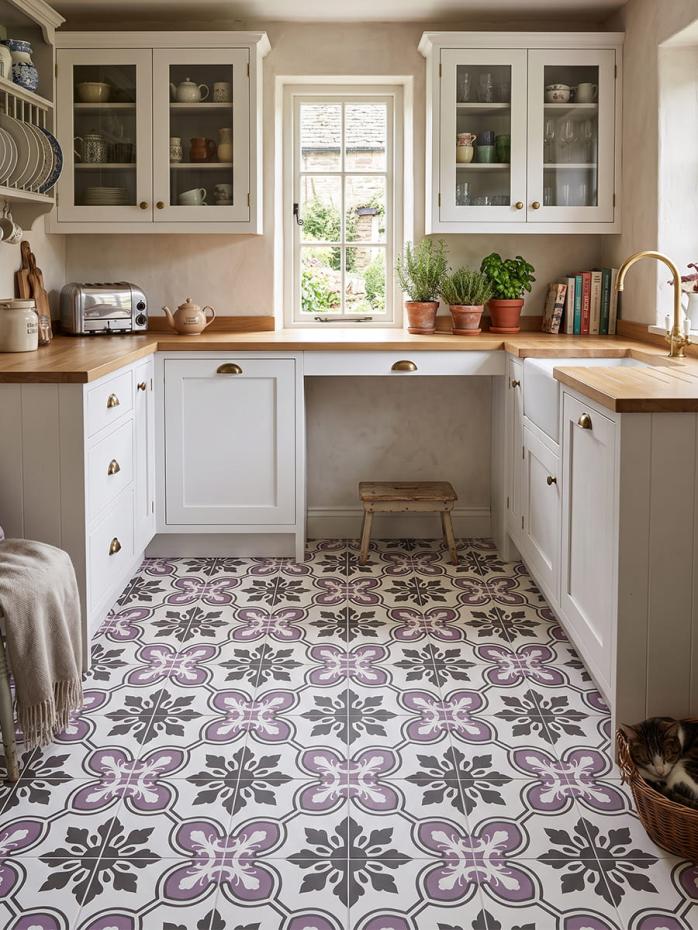 Seville Floral Rose Decor Porcelain Tile - 450x450mm