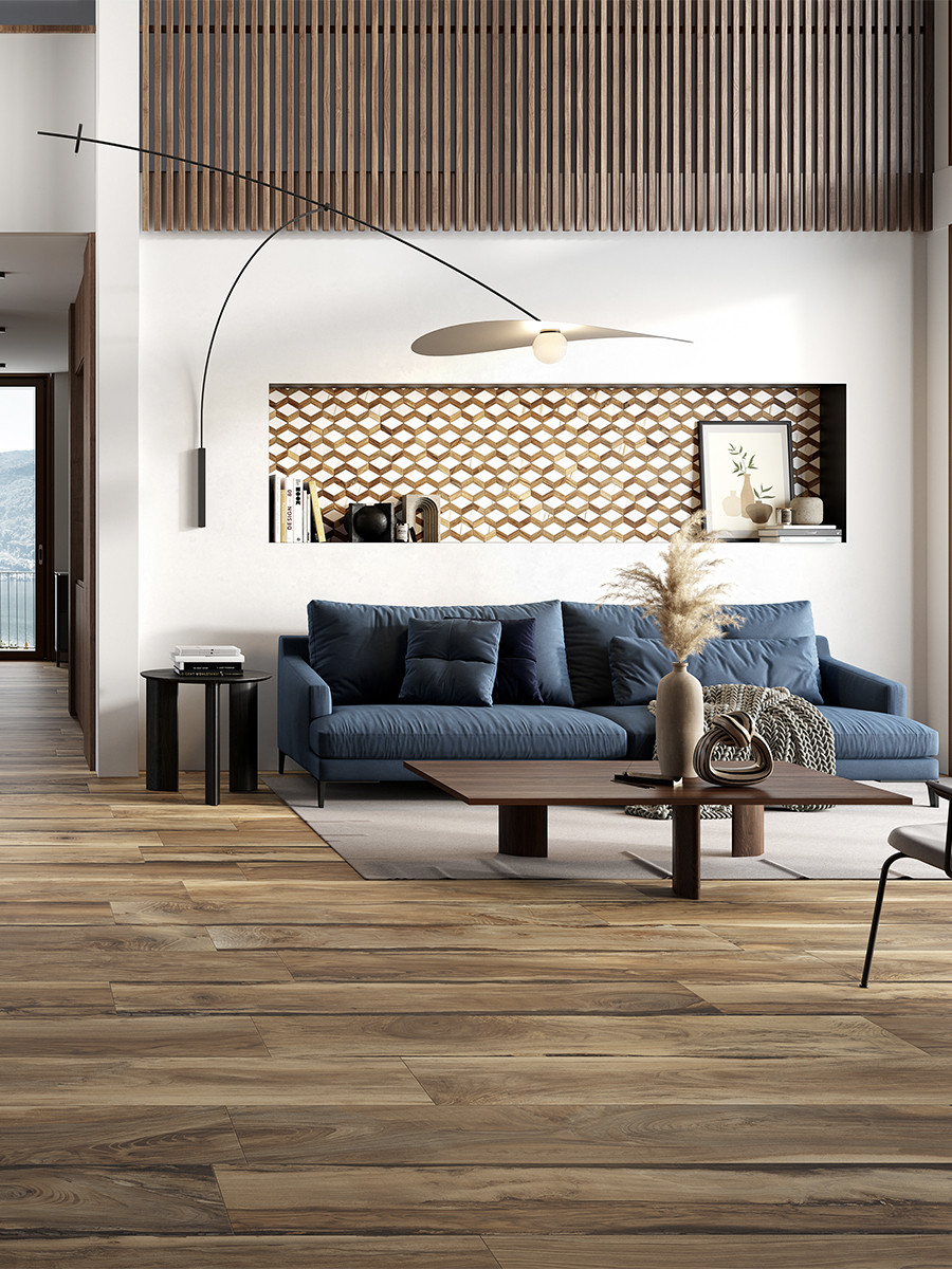 Sherwood Walnut Italian Wood Effect Tiles - 1000x150mm