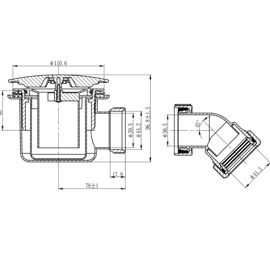 Boston White Standard Shower Tray Waste - 90mm