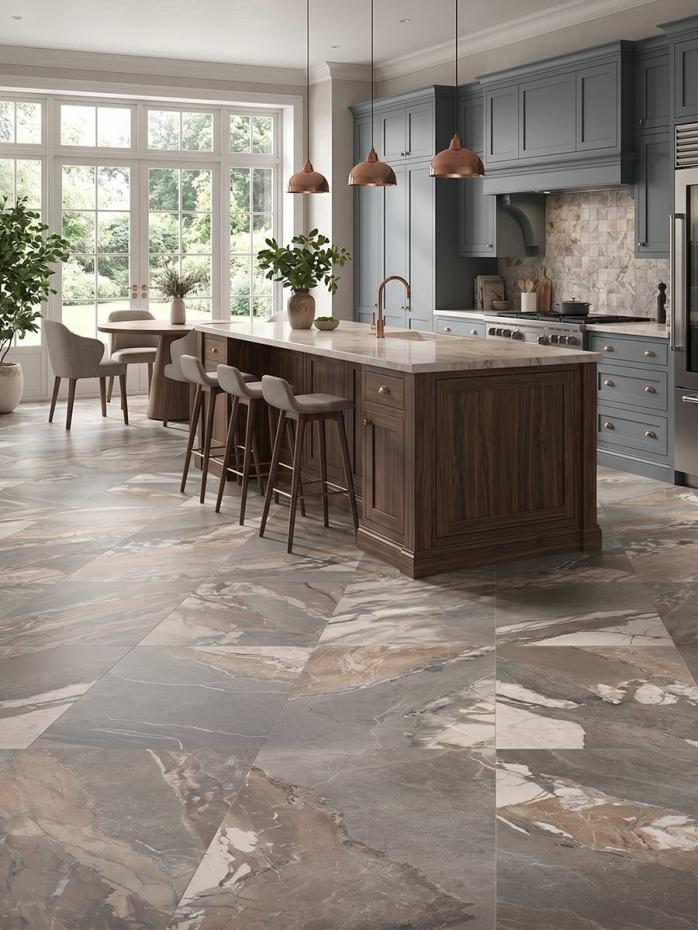 Silver Breccia Luxury Italian Porcelain Tile - 1200x600mm