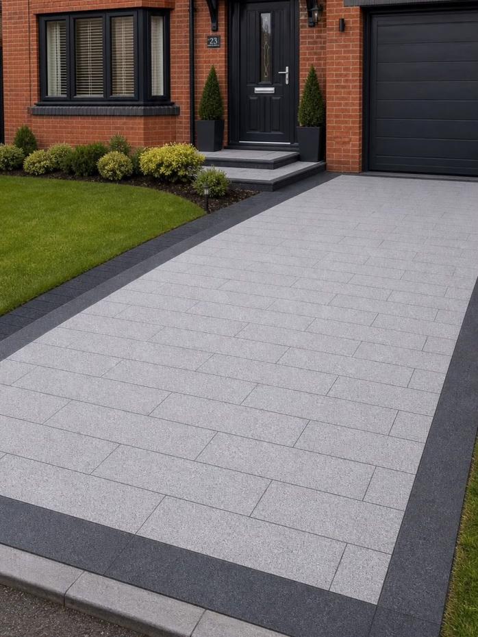 Silver Grey Granite Sawn Driveway Paving Plank Setts - 480x130x40mm