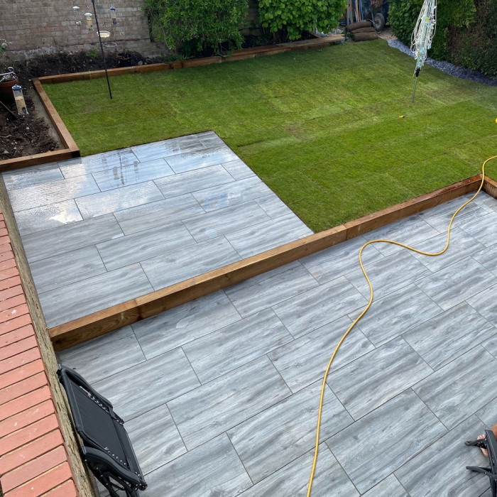 Silver Grey Wood Effect Outdoor Slab - 900x450x20mm