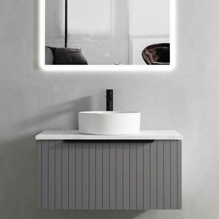Valar Light Fluted Vanity With Basin - 800mm