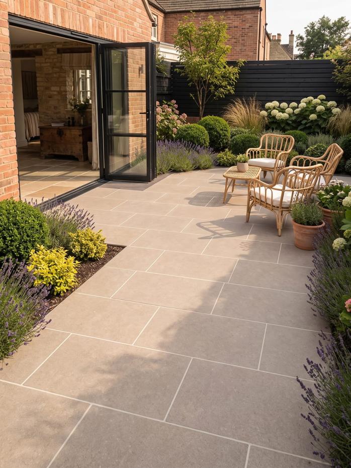 Egyptian Beige Limestone Effect Porcelain Paving Slabs - 900x600x20mm