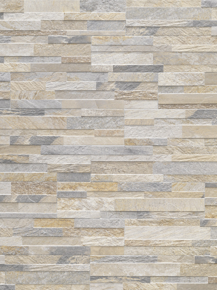 Beige Slate Split Face Effect Wall Cladding Tile - 150x610x7-11mm