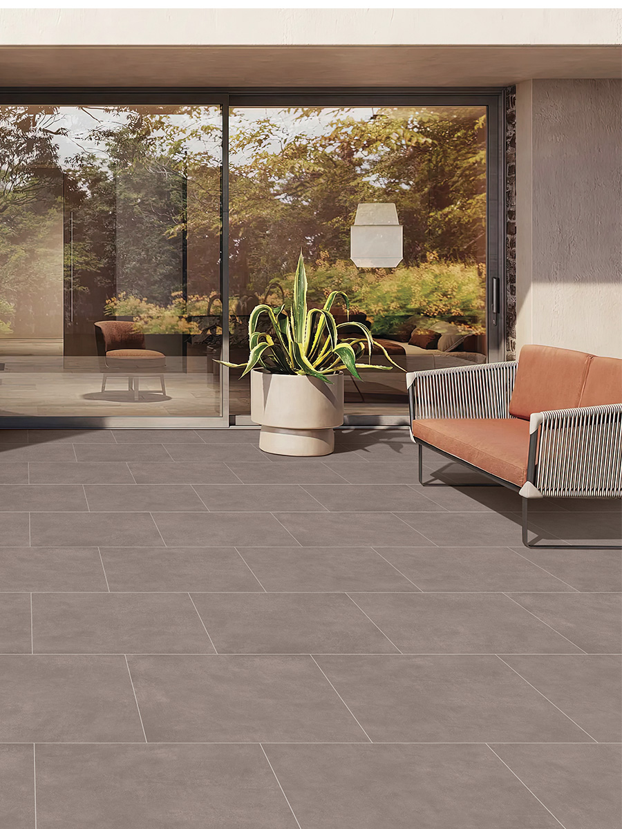 Smoke Taupe Porcelain Outdoor Porcelain Paving Slabs - 900x600x20mm