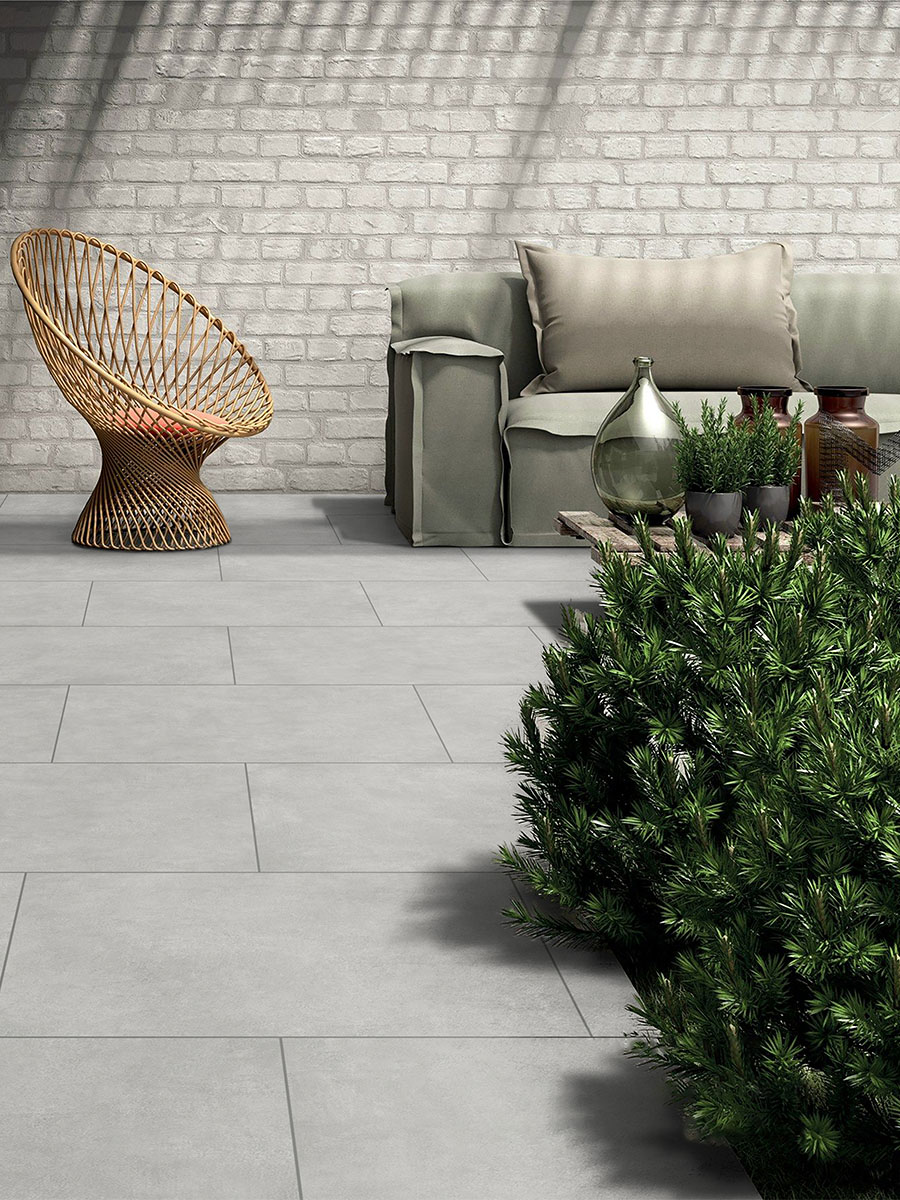 Smoke Sky Outdoor Porcelain Paving Slabs - 900x600x20mm