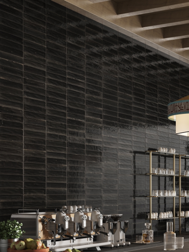 Soho Black Luxury Italian Gloss Wall Tile - 60x250(mm)