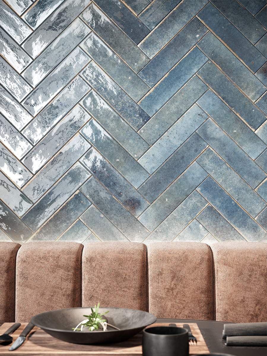 Soho Blu Luxury Italian Gloss Wall Tile - 60x250(mm)