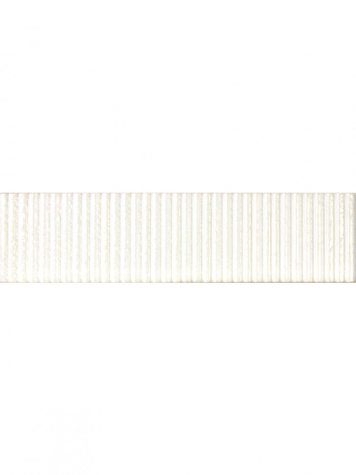 Fluted White Decor Wall Tile - 75x300mm