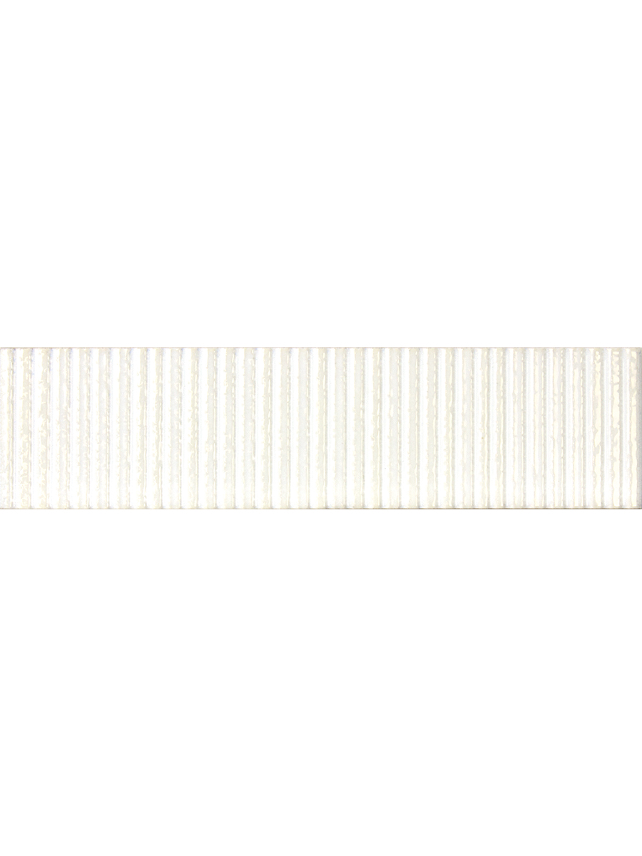 Fluted White Decor Wall Tile - 75x300mm