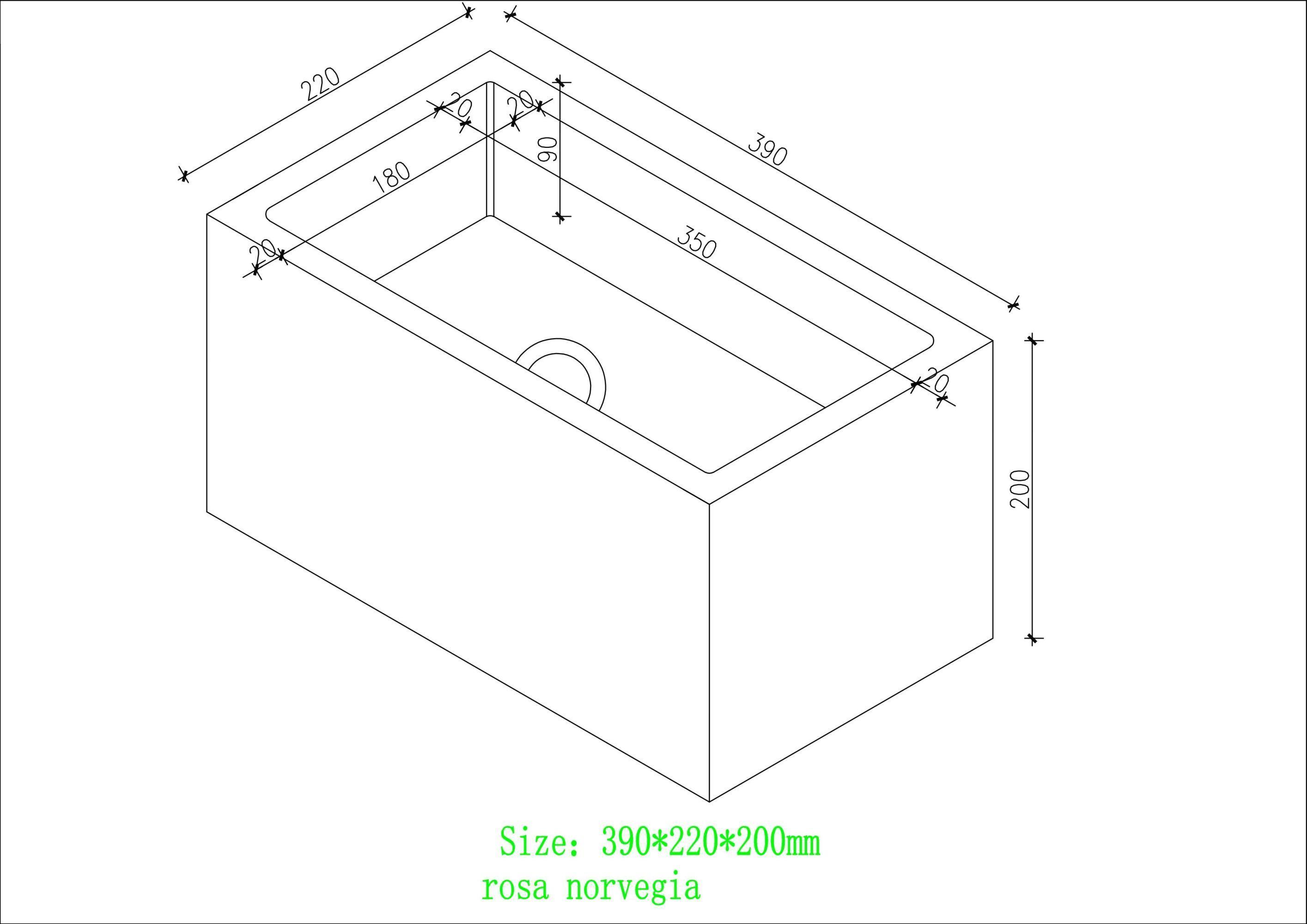 Rosa Norvegia Marble Wall Hung Basin - 390mm