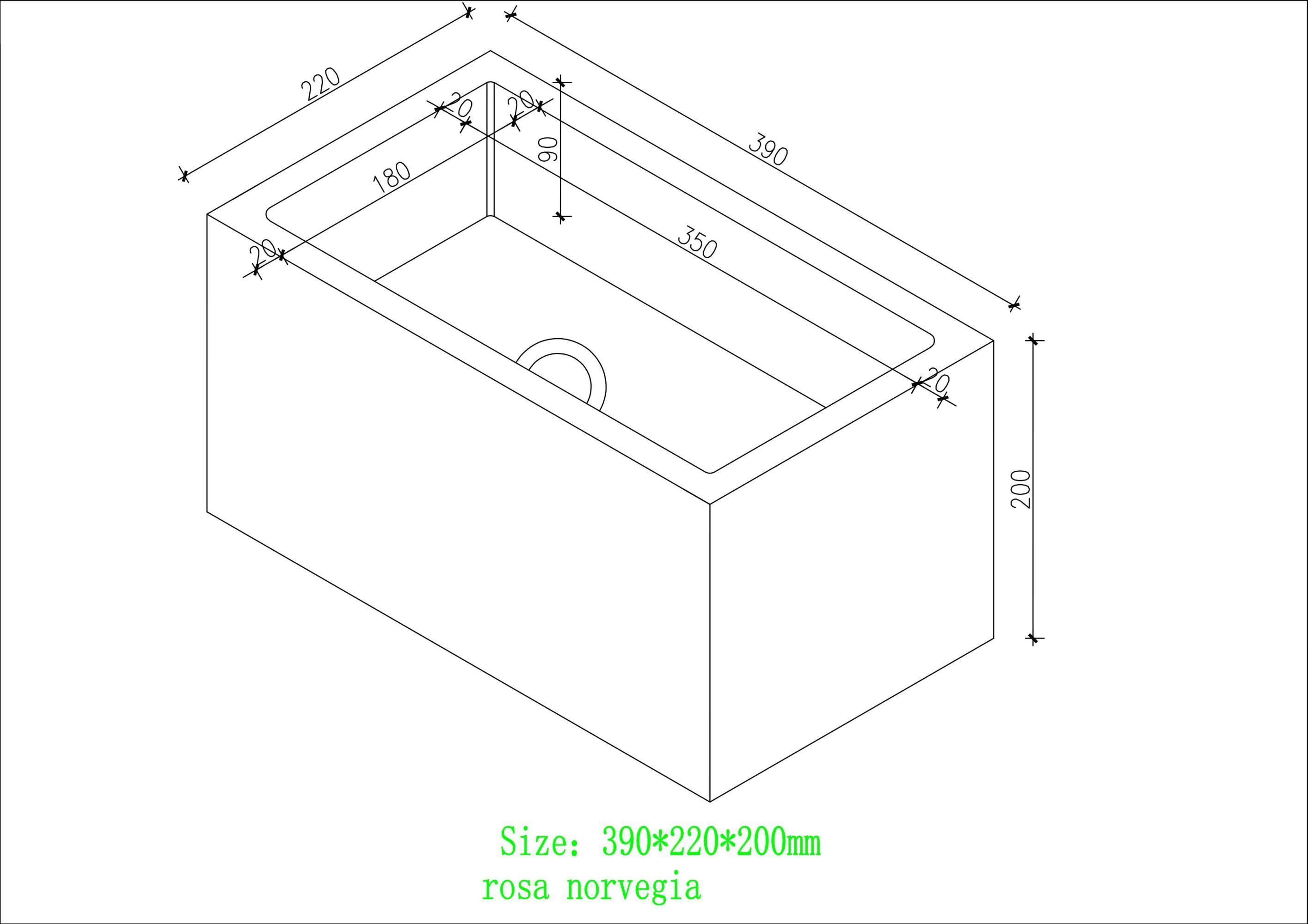 Rosa Norvegia Marble Wall Hung Basin - 390mm