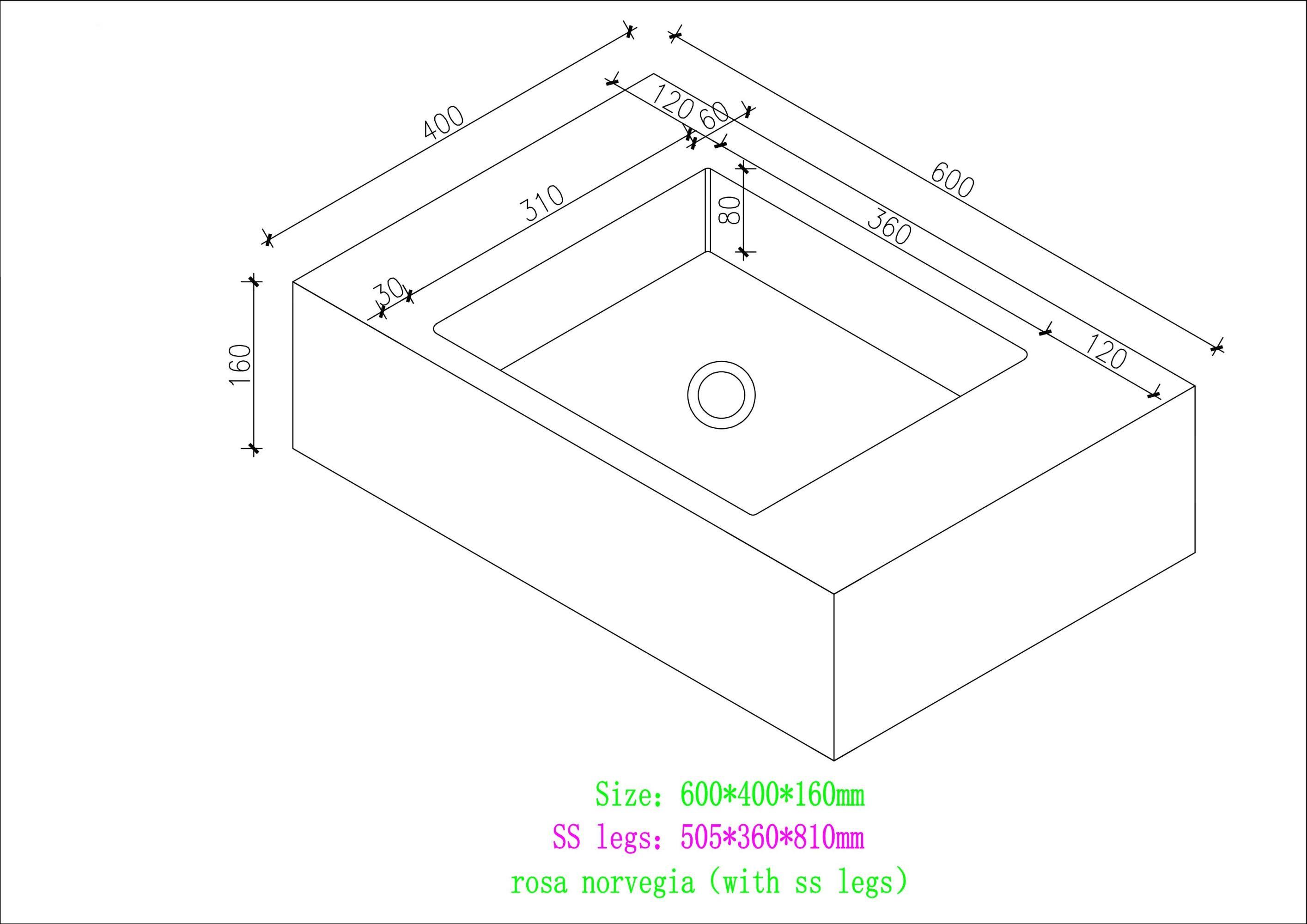 Rosa Norvegia Marble Vanity Unit - 600mm