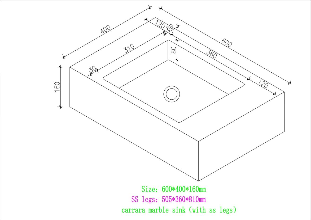 Carrera Marble Vanity Unit - 600mm