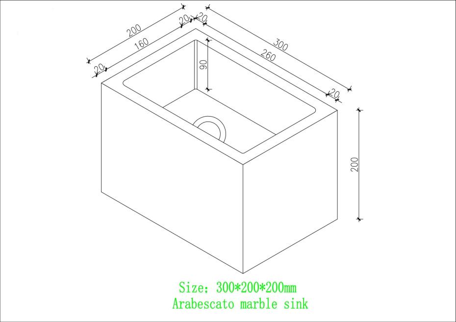 Rosa Norvegia Marble Wall Hung Basin - 300mm
