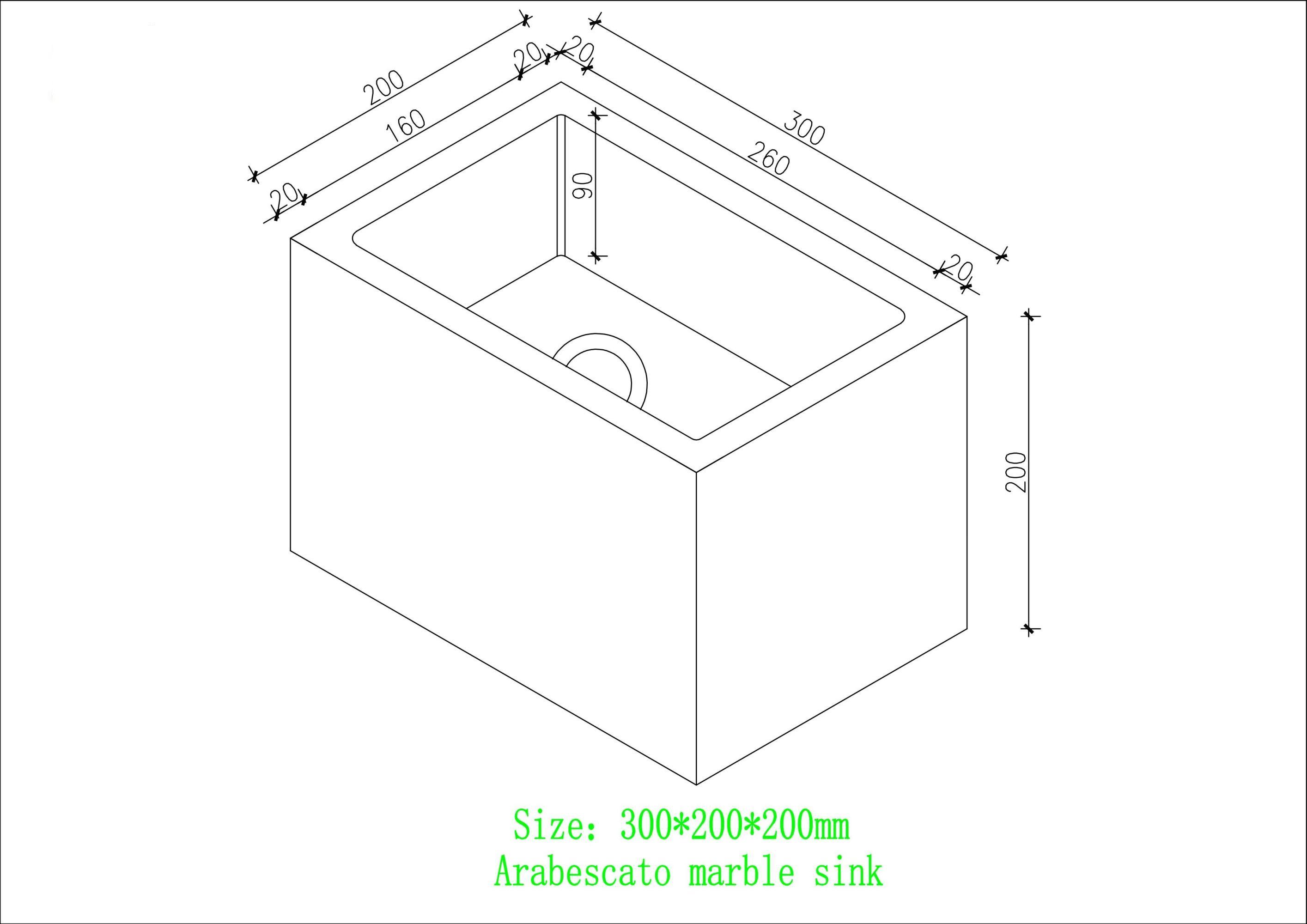 Arabescato Marble Wall Hung Deep Basin - 300mm