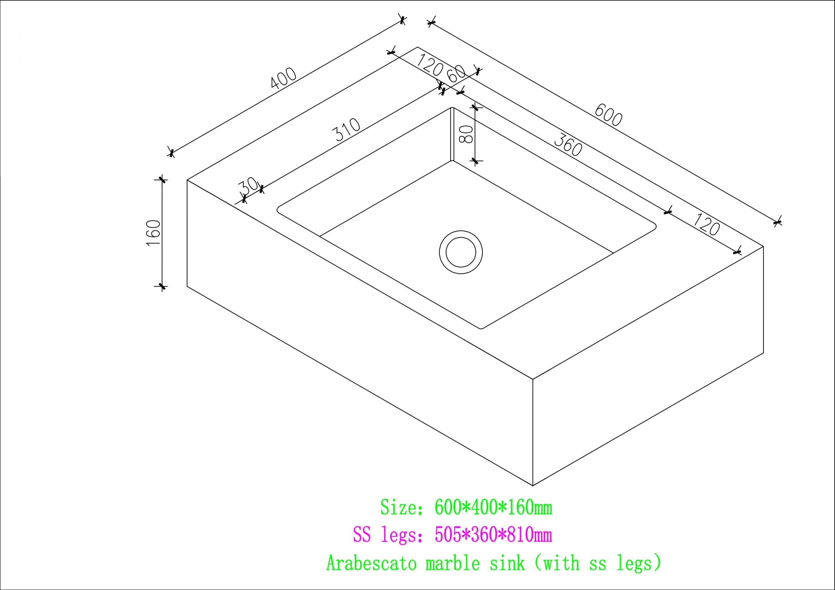 Arabescato Marble Vanity Unit - 600mm