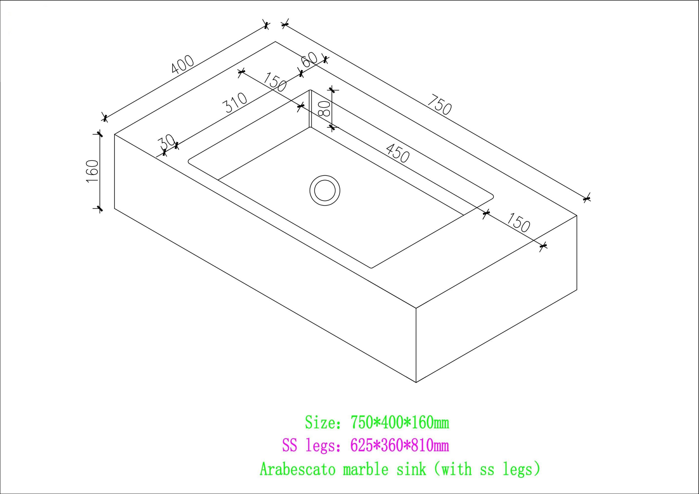 Arabescato Marble Vanity Unit - 750mm