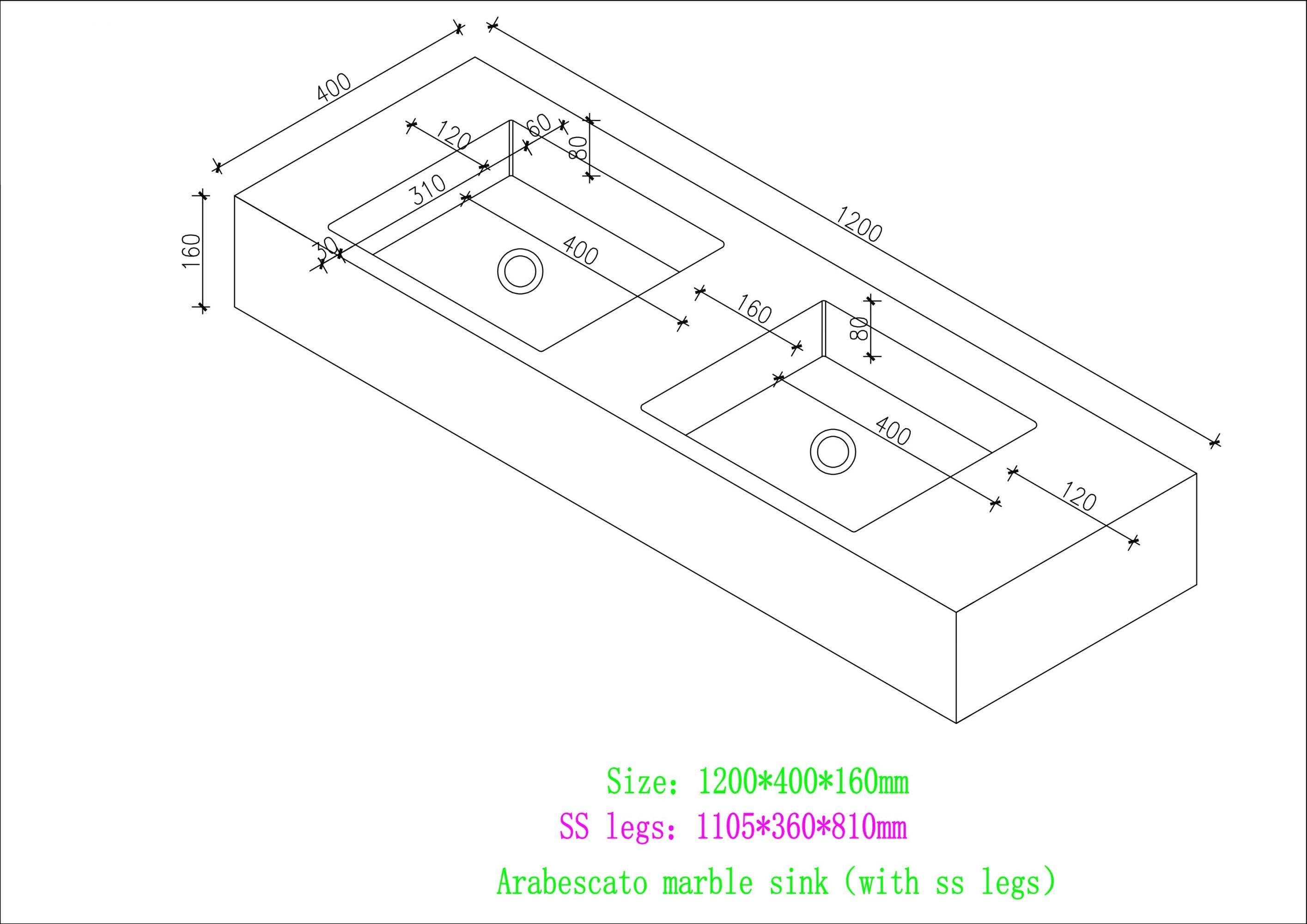 Arabescato Marble Vanity Unit - 1200mm