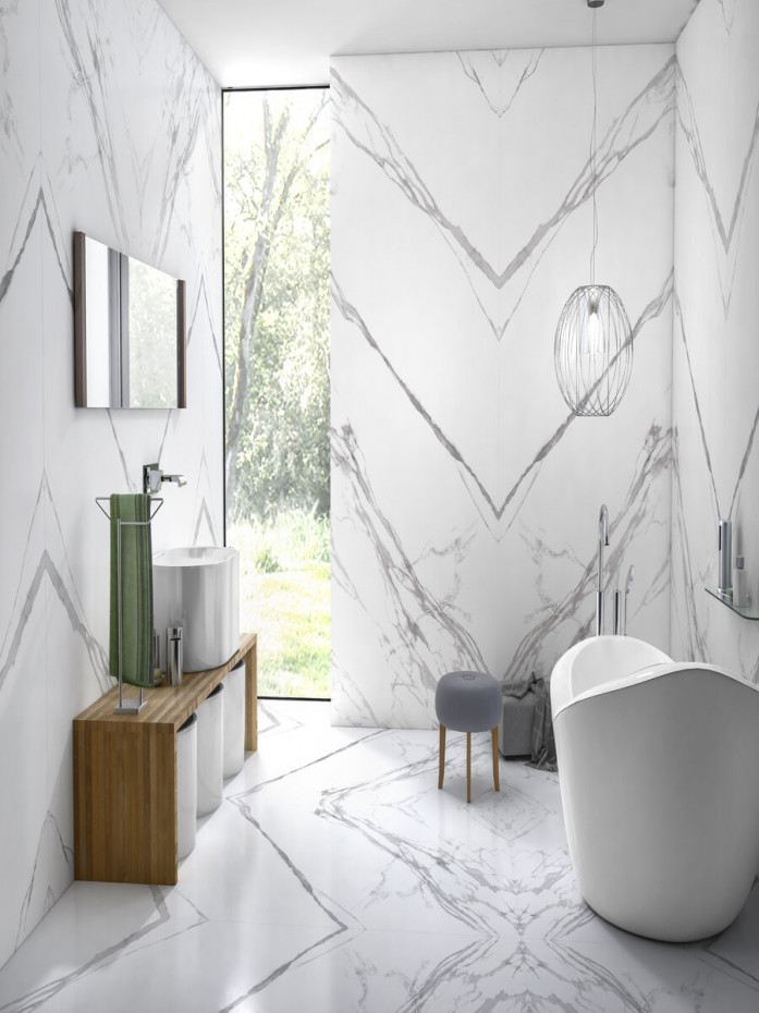 Statuario Classic Bookmatch Porcelain Tile - 2400x1200mm