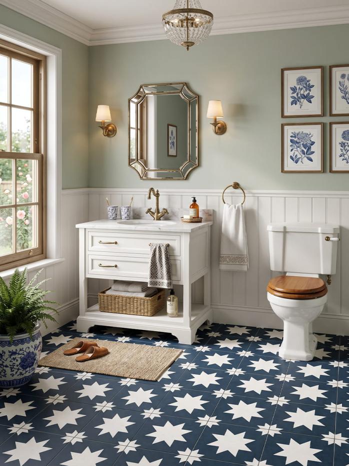 Stella Navy Decor Wall & Floor Tile - 450x450mm