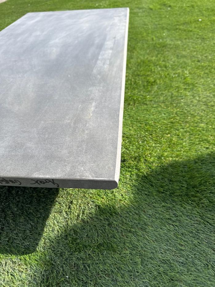 Graphite grey porcelain bullnose tile 20mm thick