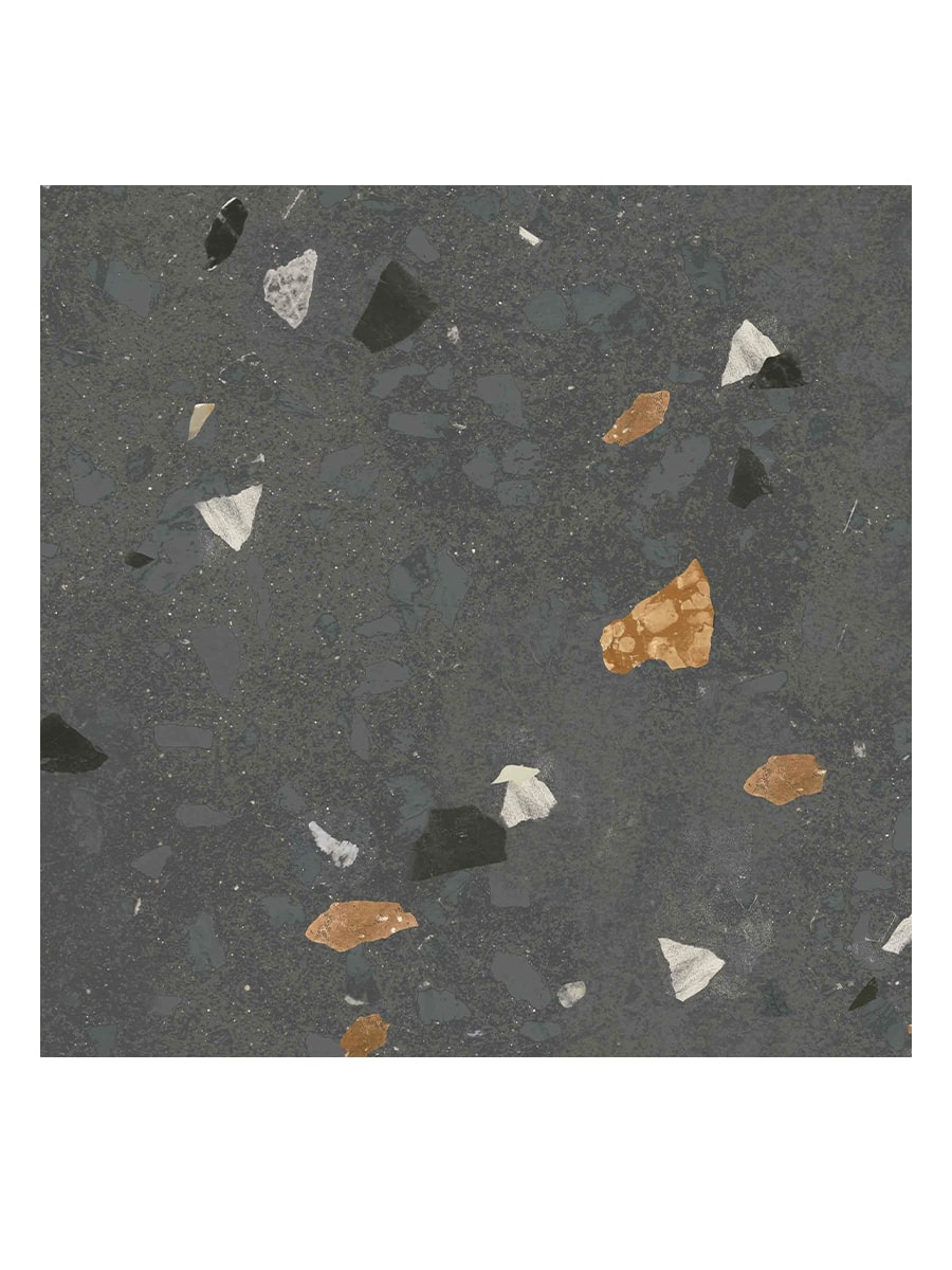 Terrazzo Noir Porcelain Tile - 600x600mm