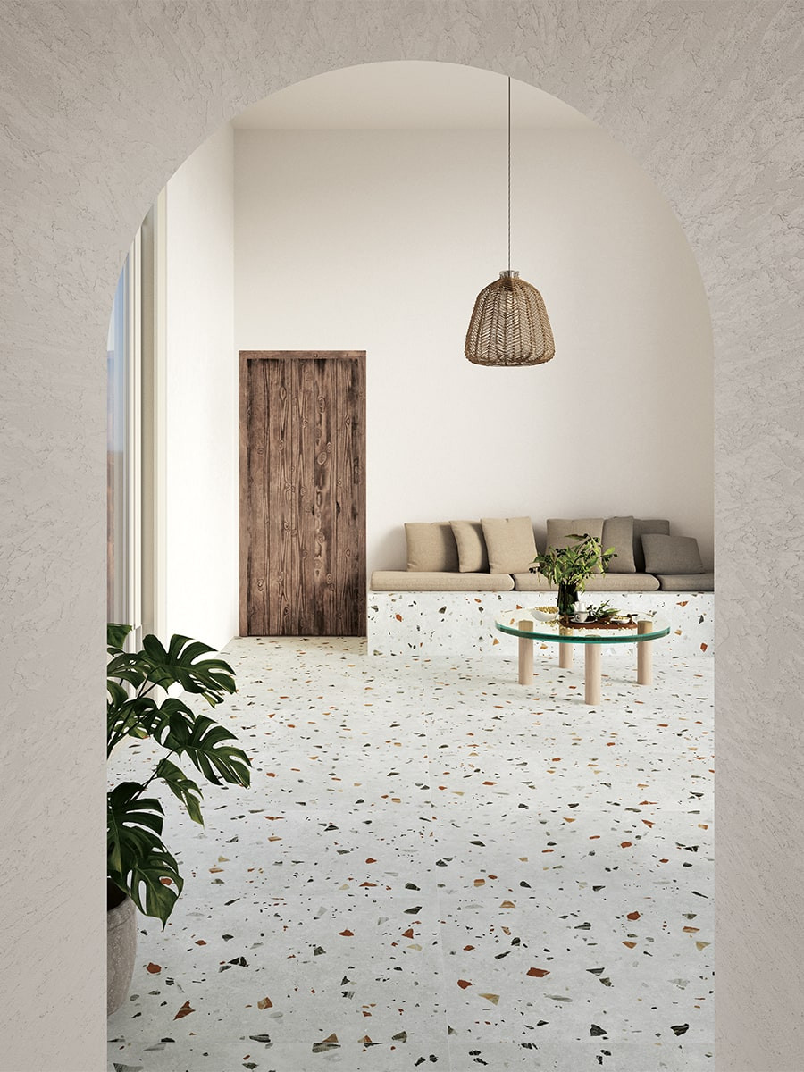 Terrazzo Pearl Porcelain Tile - 600x600mm