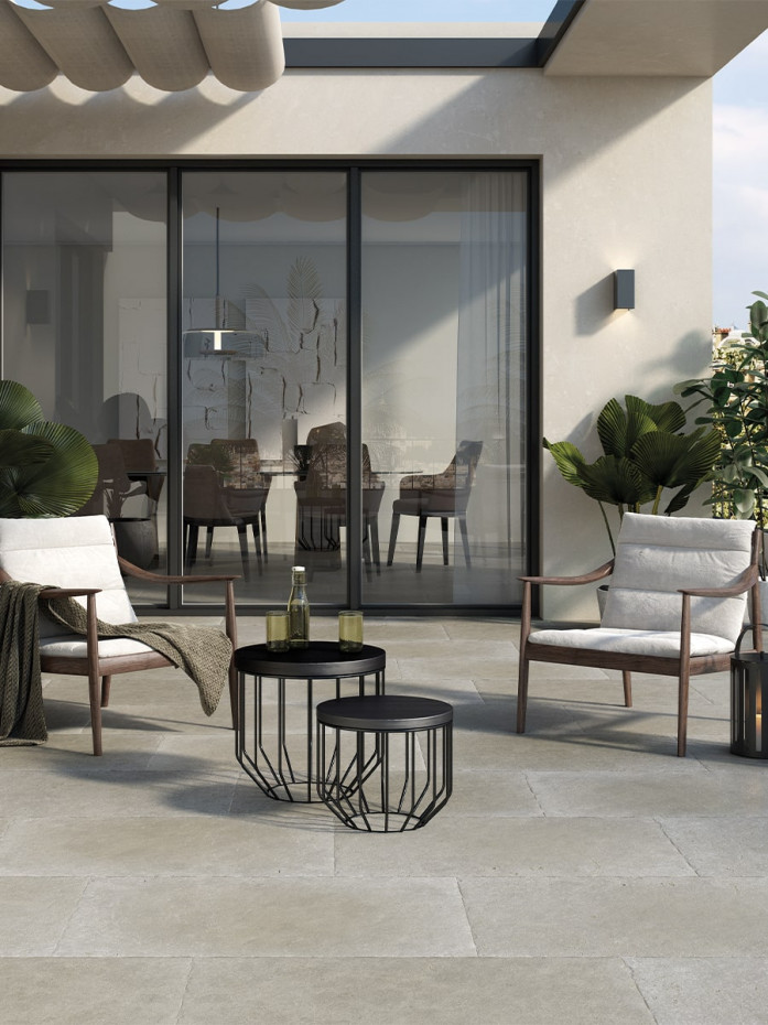 Texas Grey Antique Chiselled Edge Porcelain Slab - 905x605x20mm