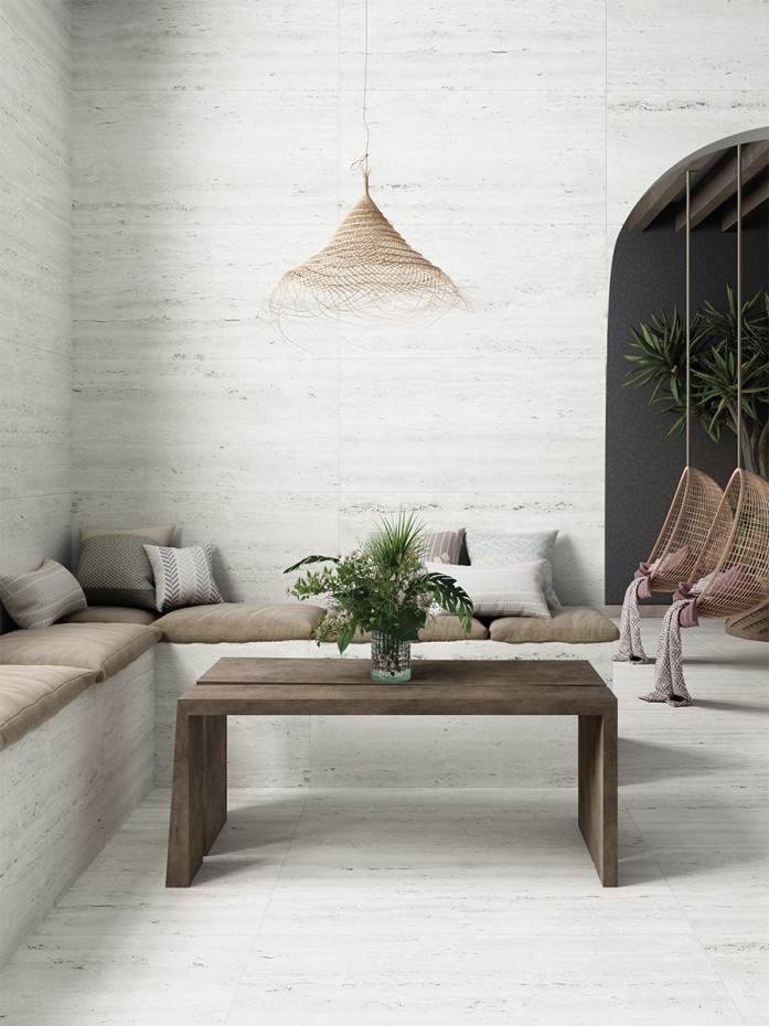 Travertino Blanco Porcelain Tile - 1200x600x9mm