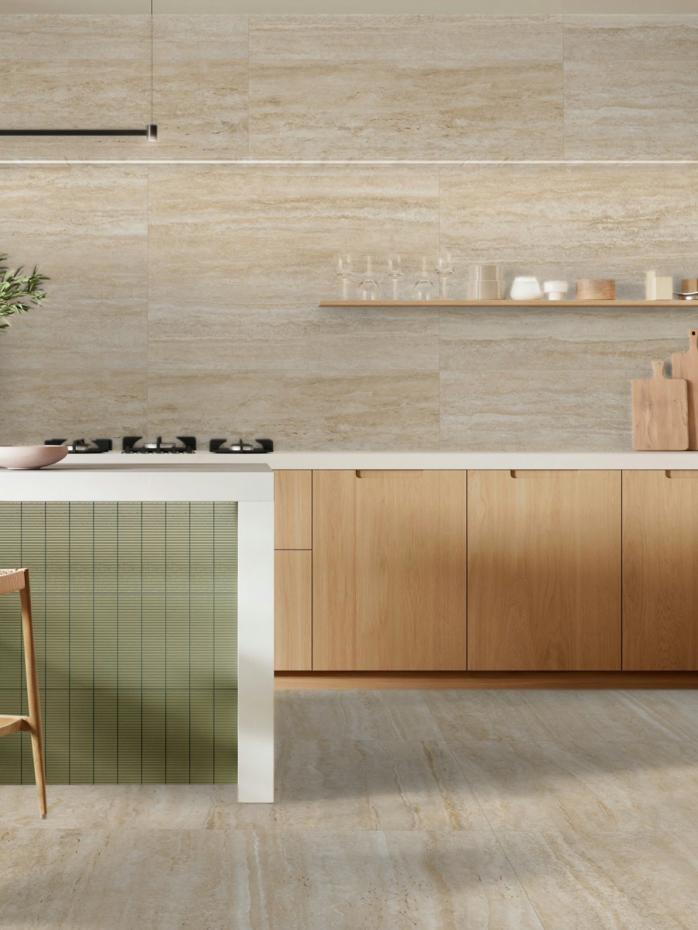 Gold Travertine Effect Premium Porcelain Tile - 600x300mm