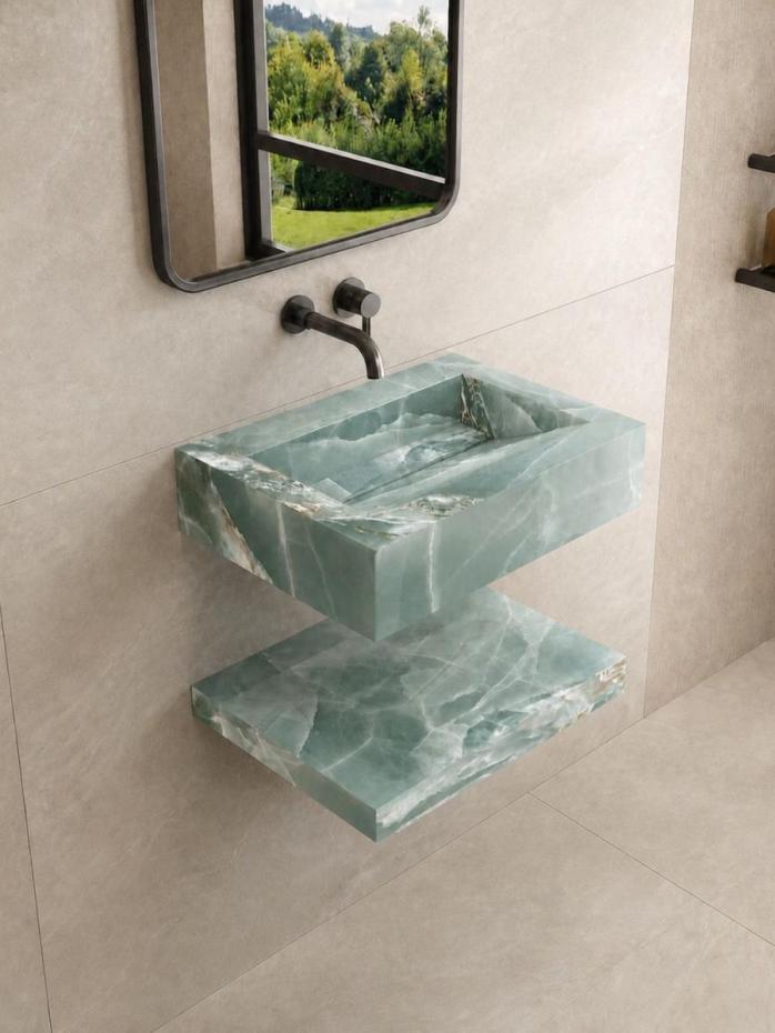 Turquoise Onyx Sink and Shelf - 800mm